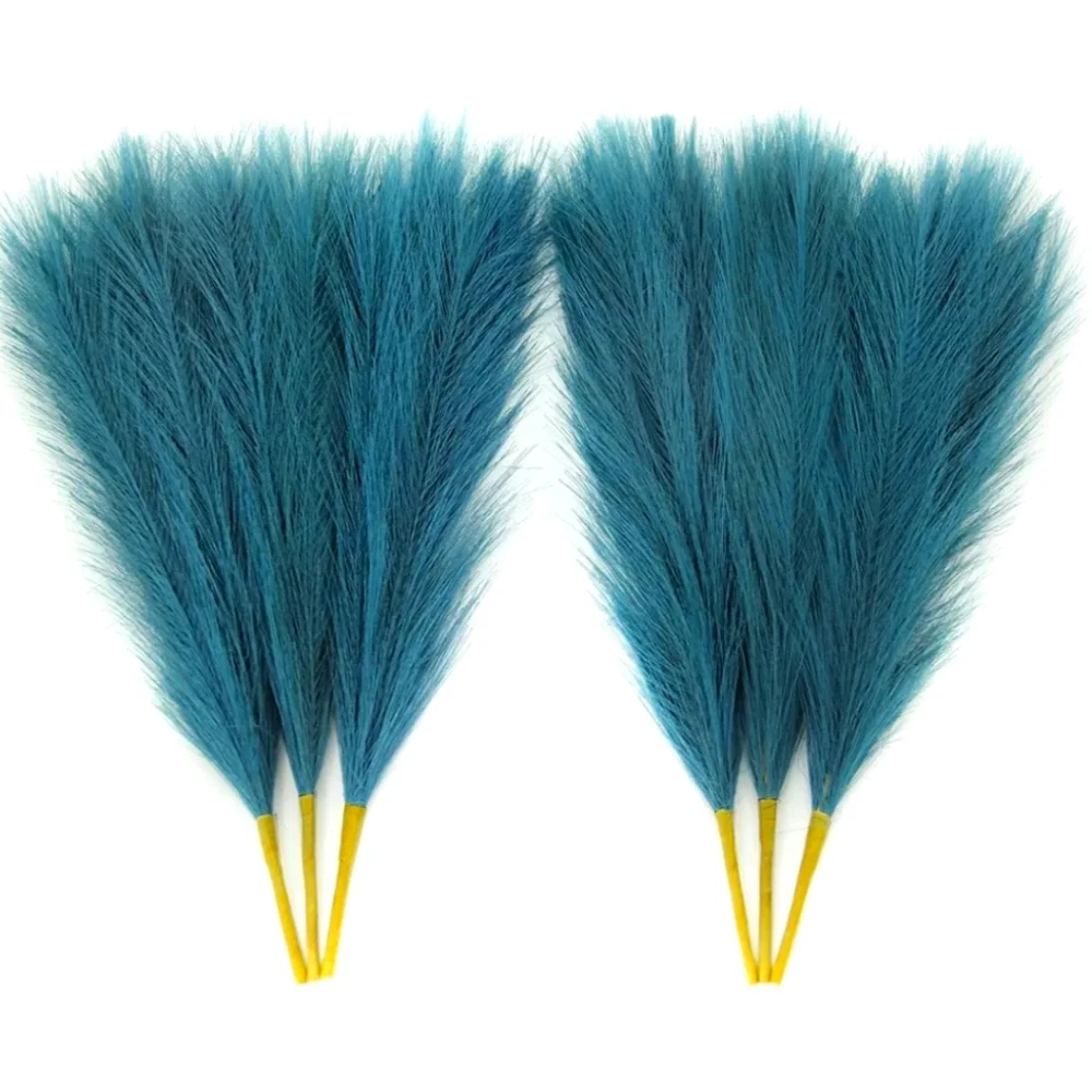 Large Faux Pampas Grass Bundle in Lakeblue - Fluffy Artificial Dried Plants NEW